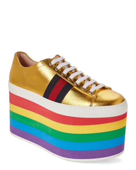 black rainbow gucci shoes|gucci rainbow platform shoes.